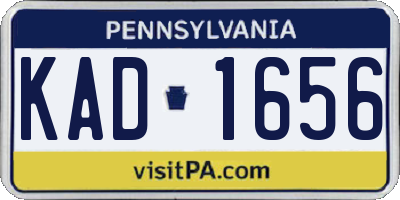 PA license plate KAD1656