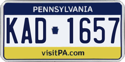 PA license plate KAD1657