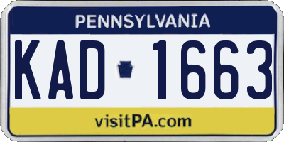 PA license plate KAD1663