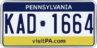 PA license plate KAD1664
