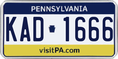 PA license plate KAD1666