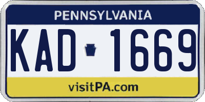 PA license plate KAD1669