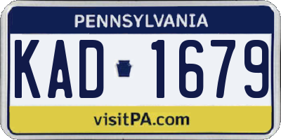 PA license plate KAD1679