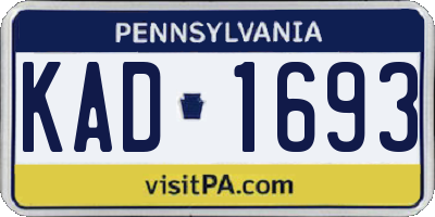 PA license plate KAD1693