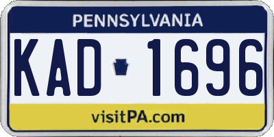 PA license plate KAD1696