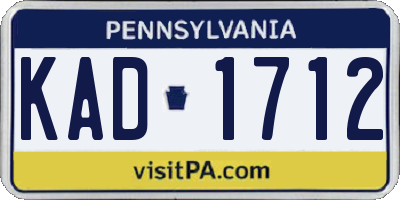 PA license plate KAD1712