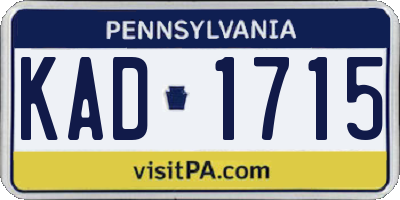 PA license plate KAD1715