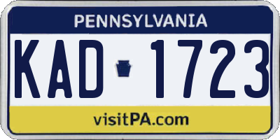 PA license plate KAD1723