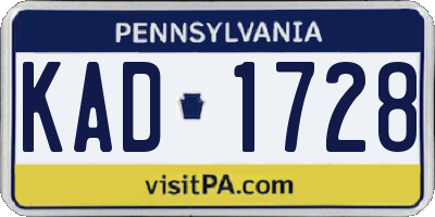 PA license plate KAD1728