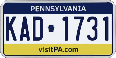 PA license plate KAD1731