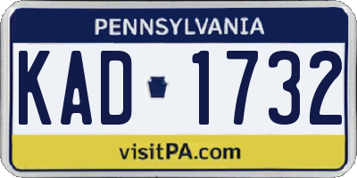 PA license plate KAD1732