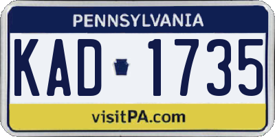 PA license plate KAD1735