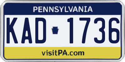 PA license plate KAD1736
