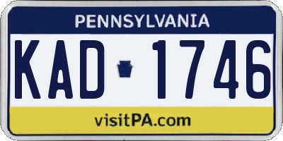 PA license plate KAD1746