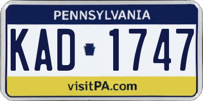 PA license plate KAD1747