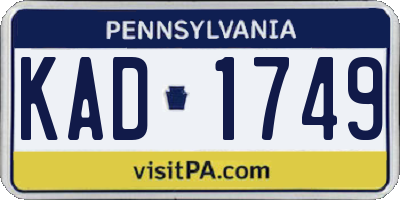 PA license plate KAD1749