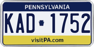PA license plate KAD1752