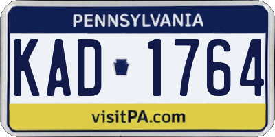 PA license plate KAD1764