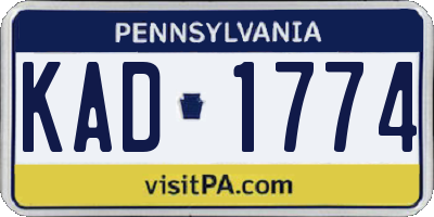 PA license plate KAD1774