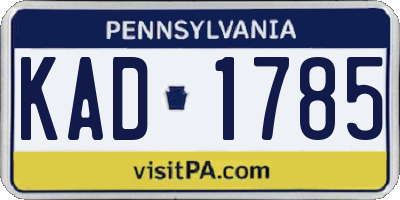 PA license plate KAD1785