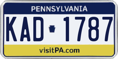 PA license plate KAD1787