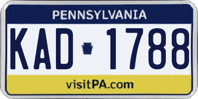 PA license plate KAD1788