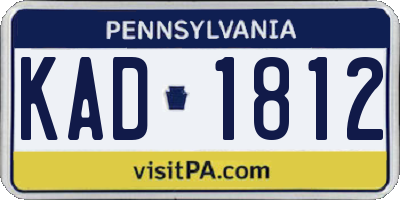 PA license plate KAD1812