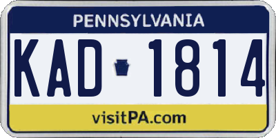PA license plate KAD1814