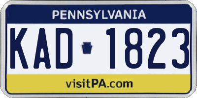 PA license plate KAD1823