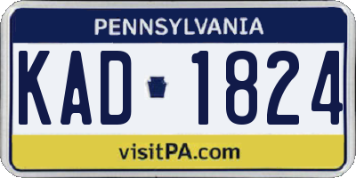 PA license plate KAD1824