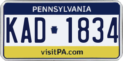 PA license plate KAD1834