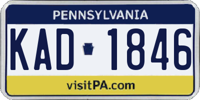 PA license plate KAD1846