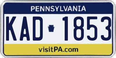 PA license plate KAD1853