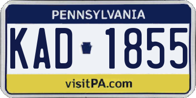 PA license plate KAD1855