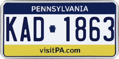 PA license plate KAD1863