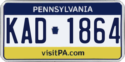 PA license plate KAD1864