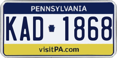 PA license plate KAD1868