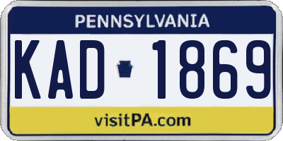 PA license plate KAD1869