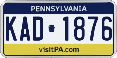 PA license plate KAD1876