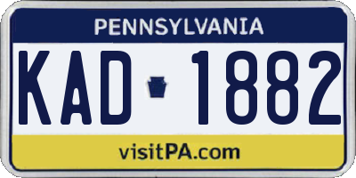 PA license plate KAD1882