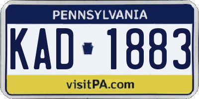PA license plate KAD1883