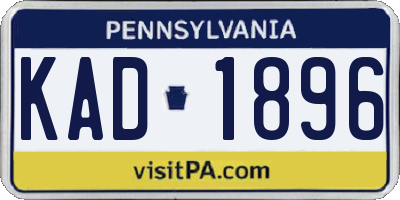 PA license plate KAD1896