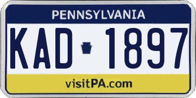 PA license plate KAD1897