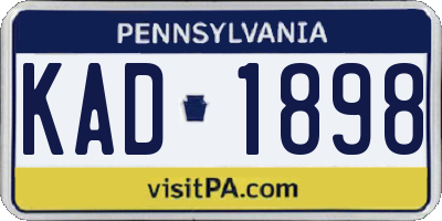 PA license plate KAD1898