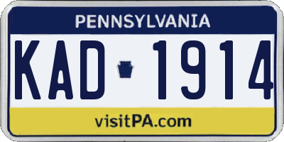 PA license plate KAD1914