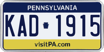 PA license plate KAD1915