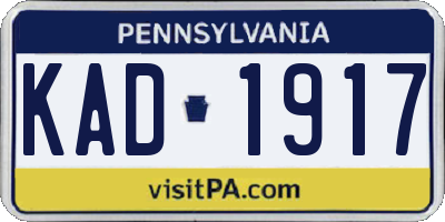 PA license plate KAD1917