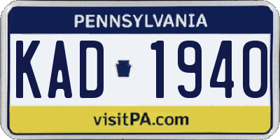 PA license plate KAD1940
