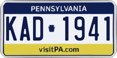 PA license plate KAD1941