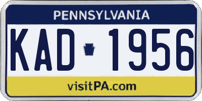 PA license plate KAD1956